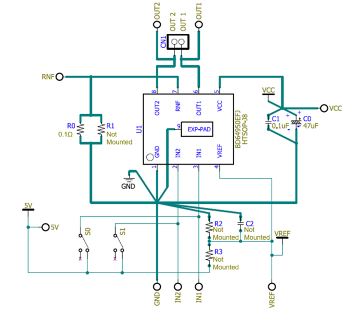 Application Circuit Diagram - ROHM Semiconductor BD64950EFJ-EVK-001 Evaluation Board